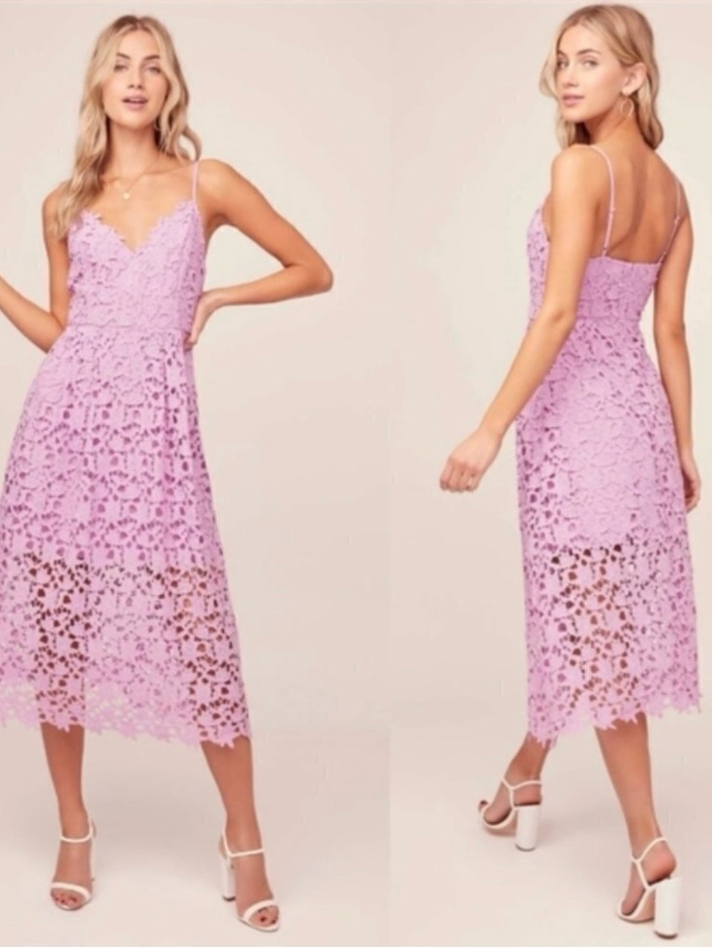 ASTR Eyelet Midi Dress in Lilac
